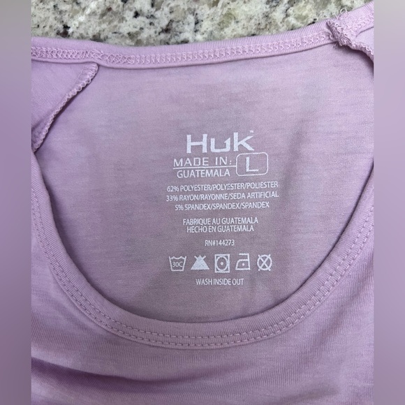 NWT Huk Women’s Waypoint Crew Long Sleeve Tee Large Winsome Orchid Purple - Picture 3 of 11